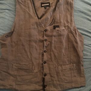 Marc by Marc Jacobs Men's Brown Linen Blend Vest